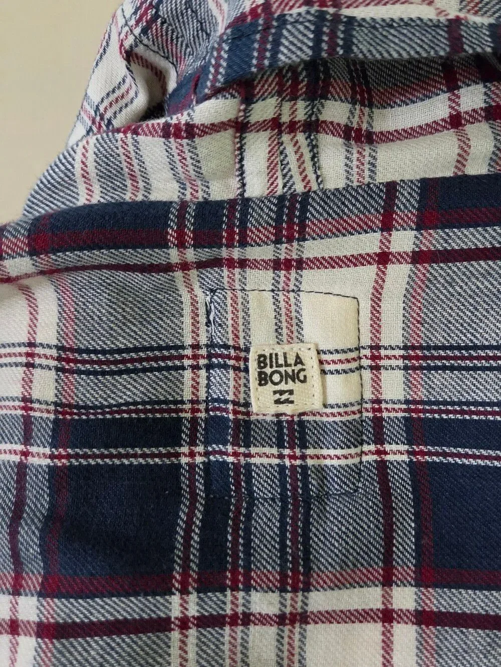 Billabong Navy Plaid Liv It Up Cardigan Flyaway Fringe Front Top - Picture 12 of 16